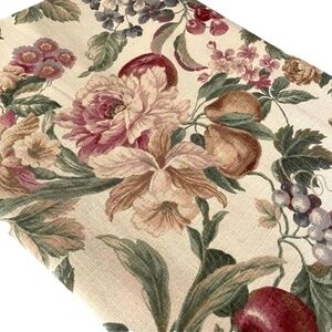 Vintage Richloom Floral Fruit Fabric, Cottagecore Style Just shy of 3 yards
